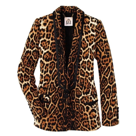 Juicy couture leopard ocelot blazer jacket S - Picture 1 of 9